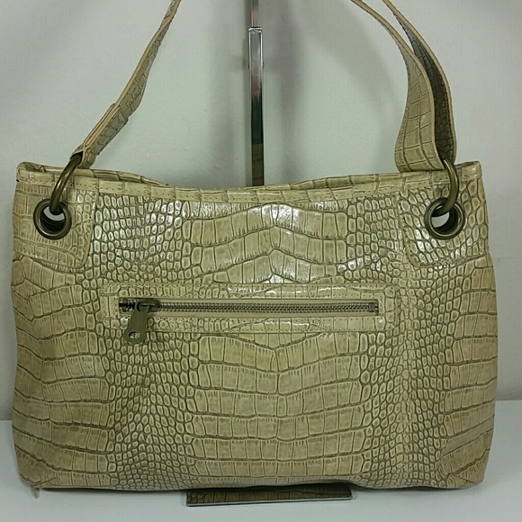 Bag Croc embossed beigel tan crossbody Vera Wang - Picture 2 of 6